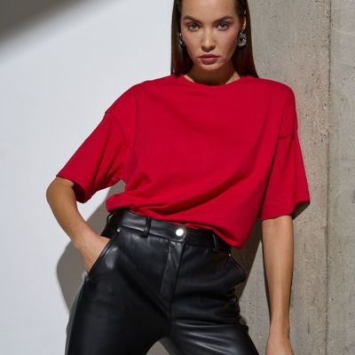 Футболка Oversize Premium, красная, размер S