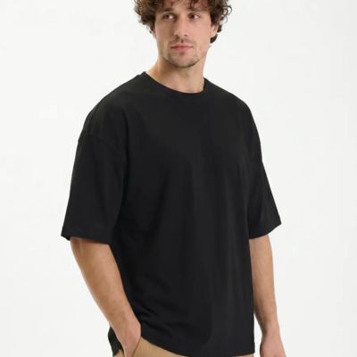 Футболка Oversize Premium 210, черная, размер L
