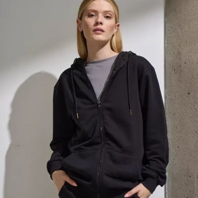 Худи на молнии Premium, черное