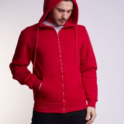 Худи на молнии Premium Heavy, красное