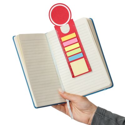 Держатель для заметок, клейкие листочки, закладка, блокнот, линейка
