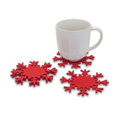 Фетровые подставки SNOWFLAKE, красные