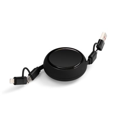 Складной кабель с переходниками pocketCoil, черный