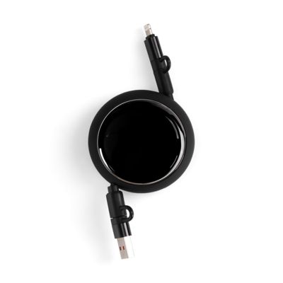 Складной кабель с переходниками pocketCoil, черный