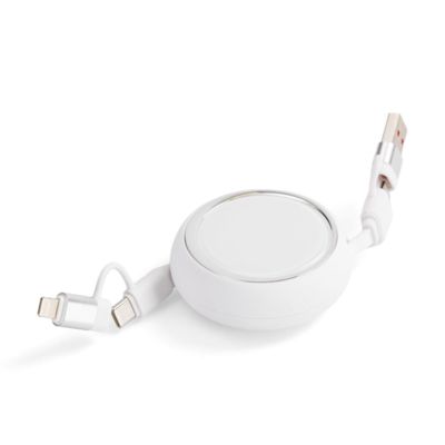 Складной кабель с переходниками pocketCoil, белый