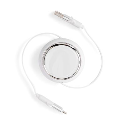 Складной кабель с переходниками pocketCoil, белый
