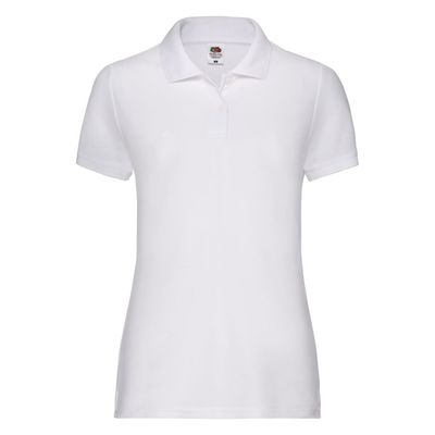 Поло "Lady-Fit 65/35 Polo", белый_XS, 65% п/э, 35% х/б, 170 г/м2