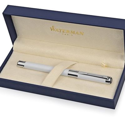 Ручка роллер Waterman Perspective Pure White CT F, белый/серебристый