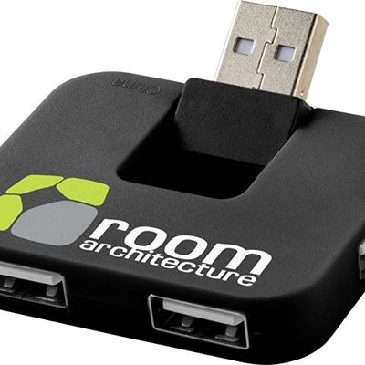 USB Hub Gaia на 4 порта, черный